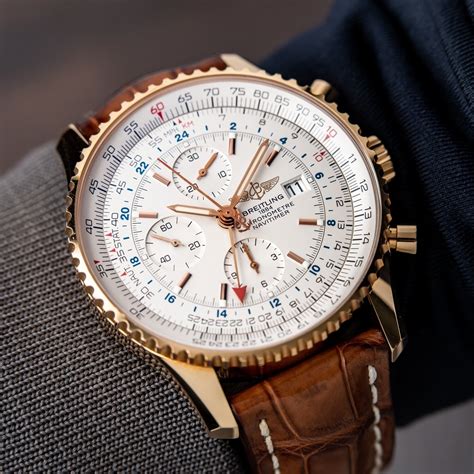 breitling rose gold watch strap|breitling navitimer gold bezel.